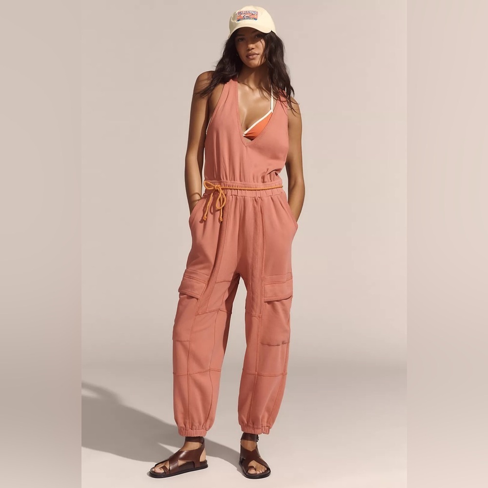 NWT! Anthropologie Daily Practice Cloud Rest Sleeveless V-Neck Jumpsuit 🪀